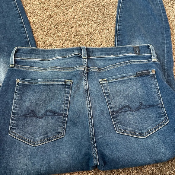 7 For All Mankind Dark Blue Distressed Gwenevere Ankle Jeans 31 - Picture 6 of 7